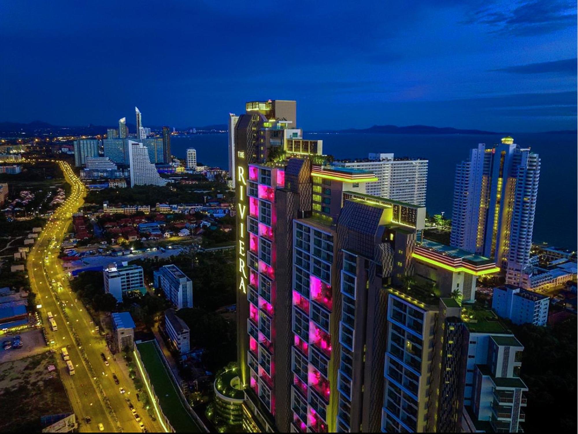 芭提雅高层海景奢华公寓the Riviera Jomtien生香家直达海滩2704 Kültér fotó
